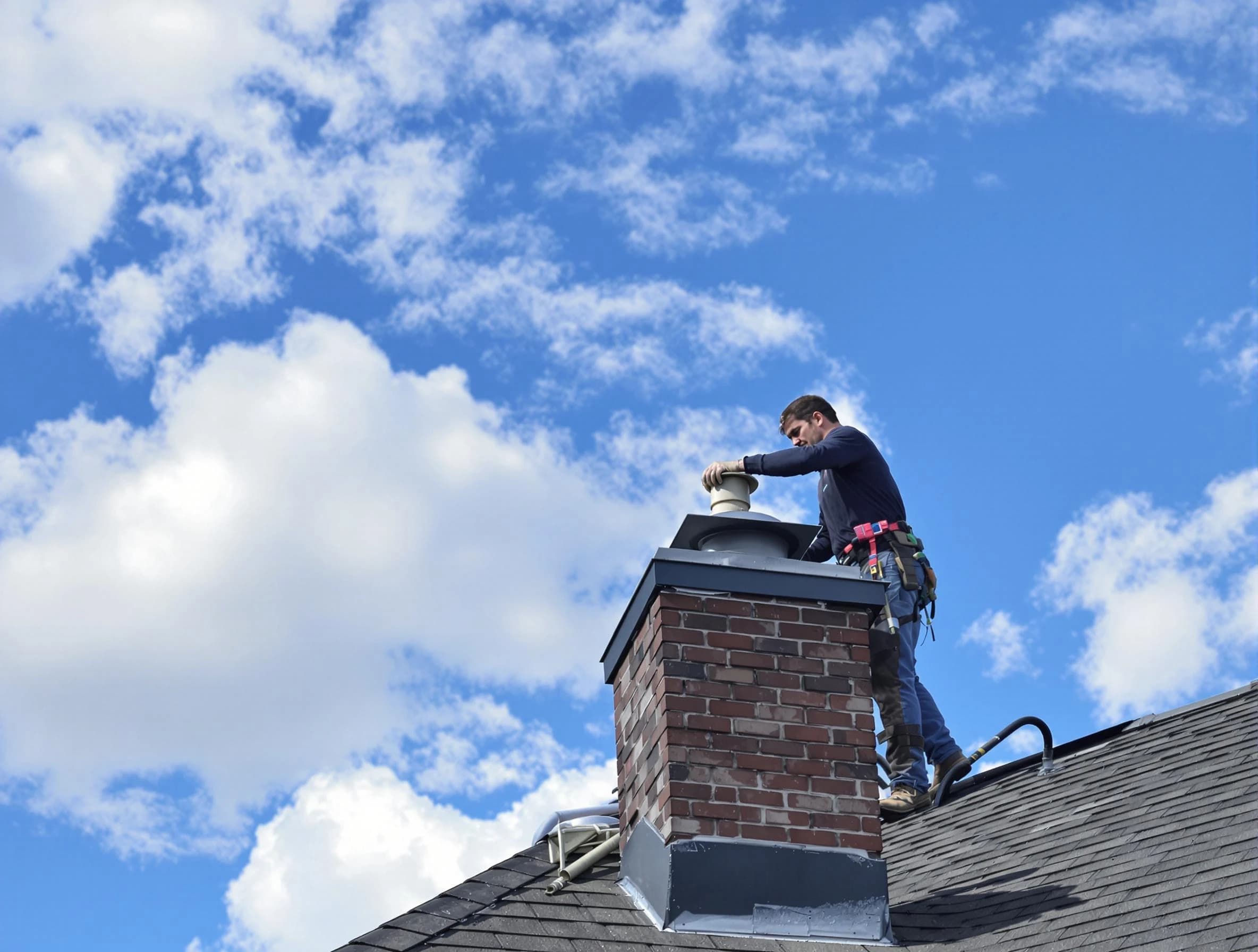 Morgan Chimney Sweep installing a sturdy chimney cap in Morgan, UT