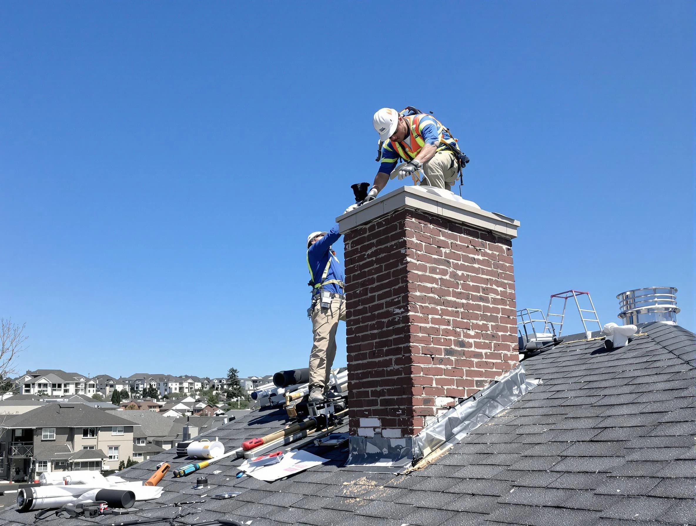 Morgan Chimney Sweep repairing a chimney crown in Morgan, UT
