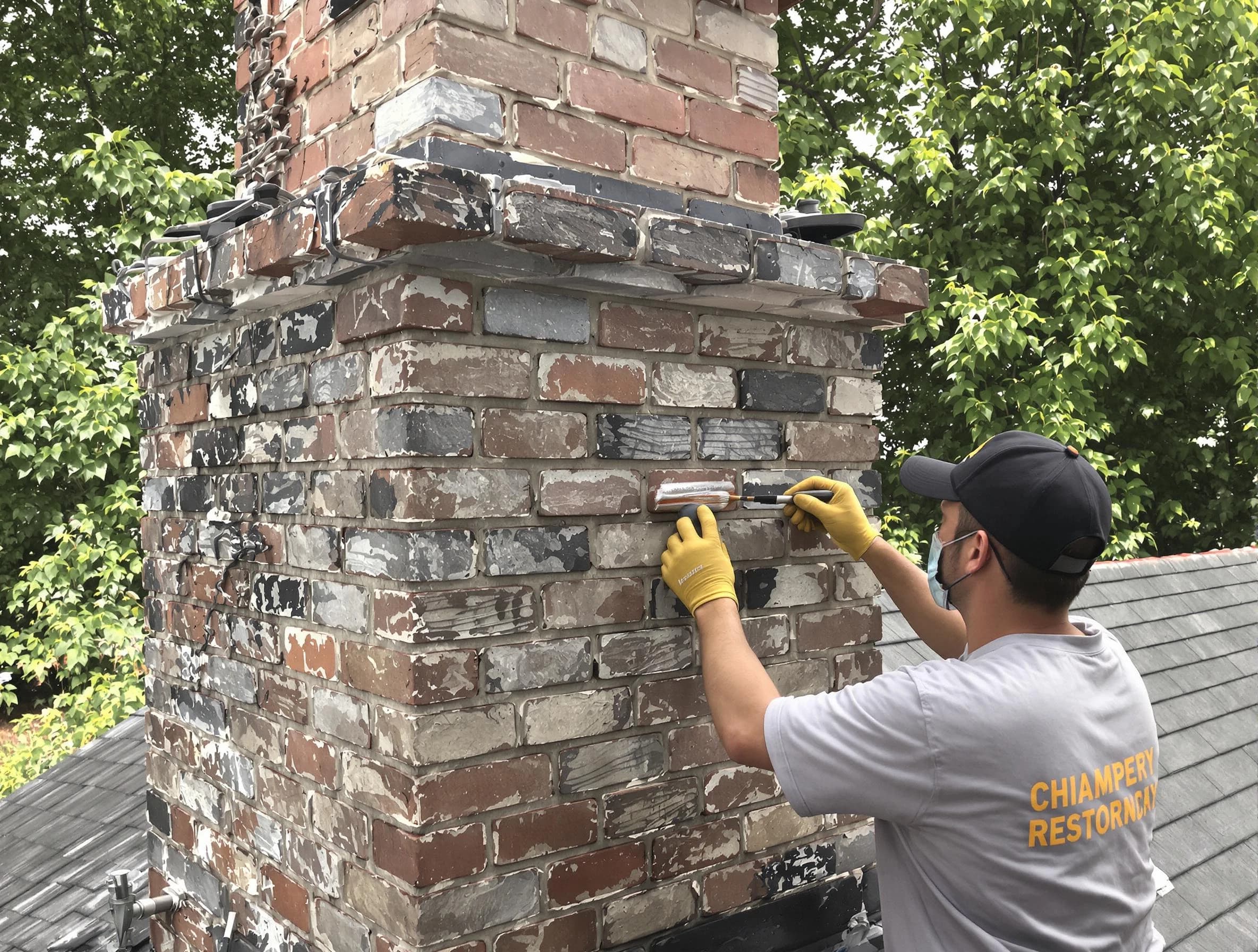 In-progress chimney restoration by Morgan Chimney Sweep in Morgan, UT