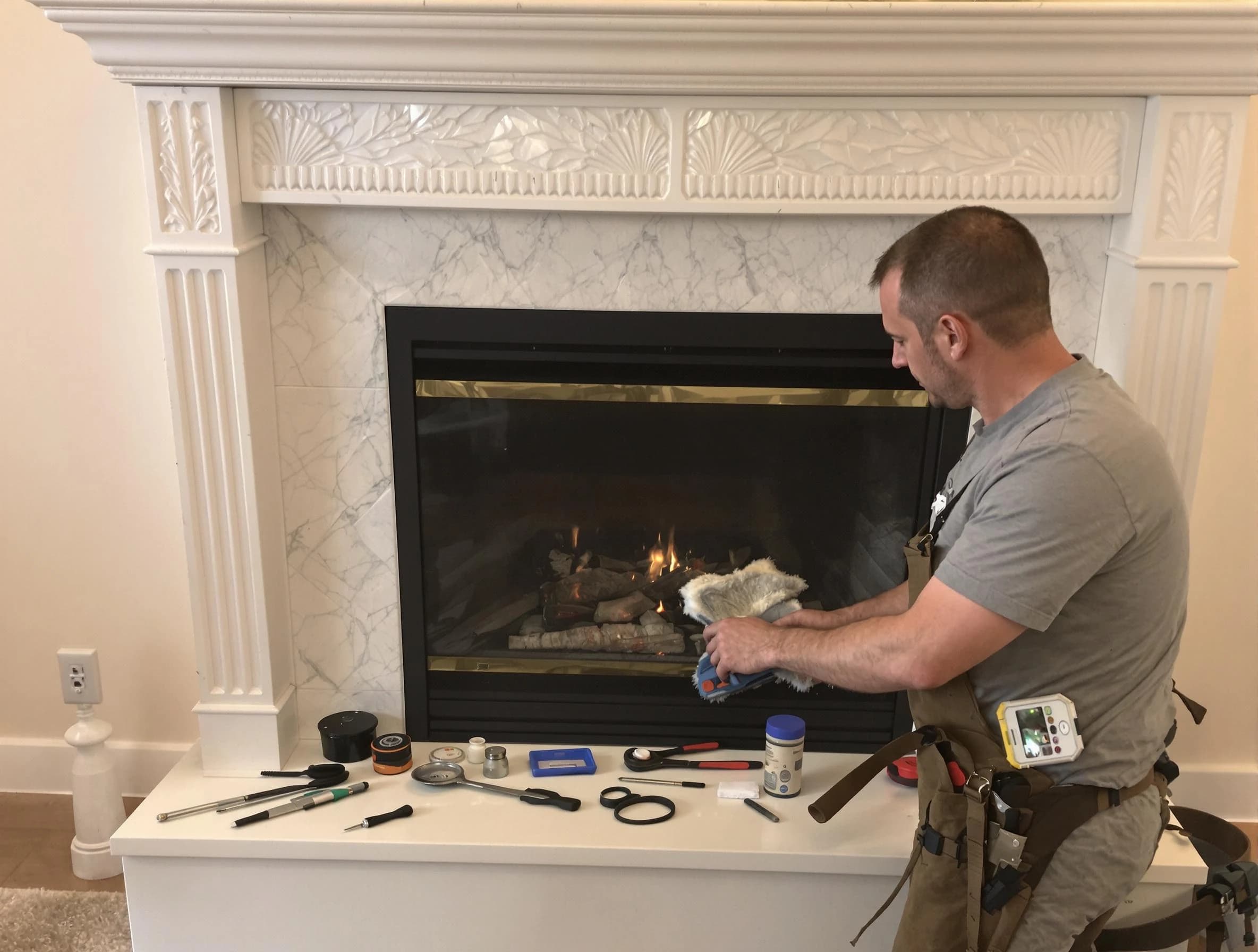 Morgan Chimney Sweep performing fireplace maintenance in Morgan, UT