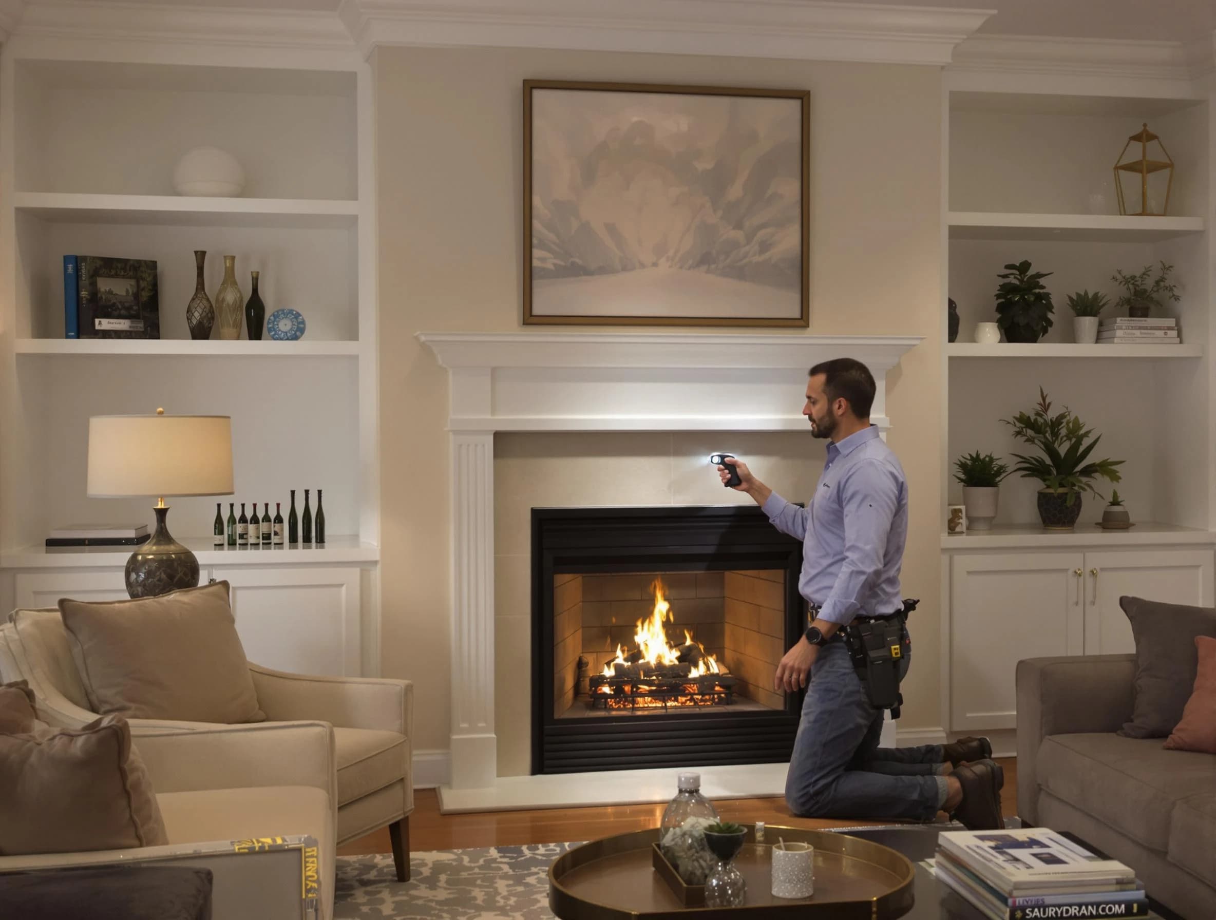 Morgan Chimney Sweep conducting a fireplace safety inspection in Morgan, UT