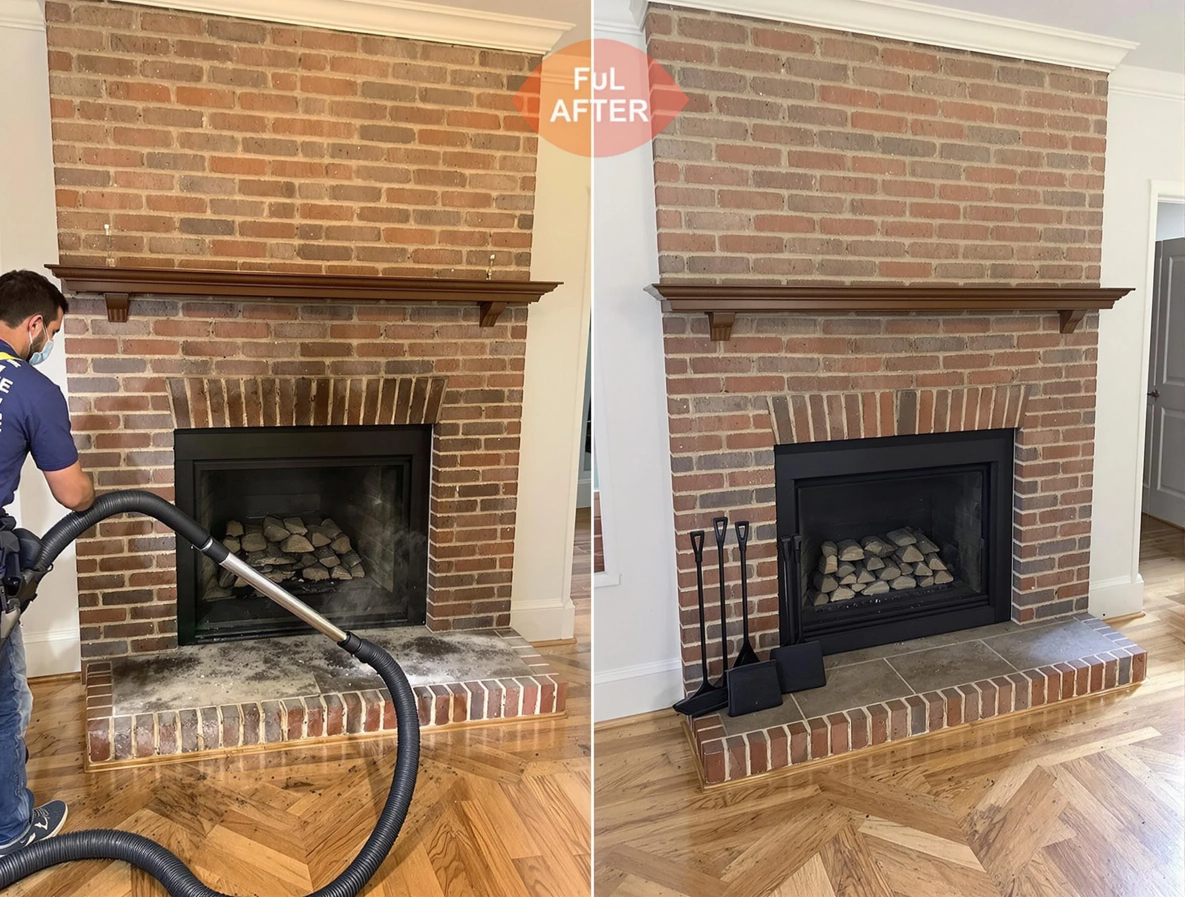 Morgan Chimney Sweep carefully sanitizing a fireplace in Morgan, UT