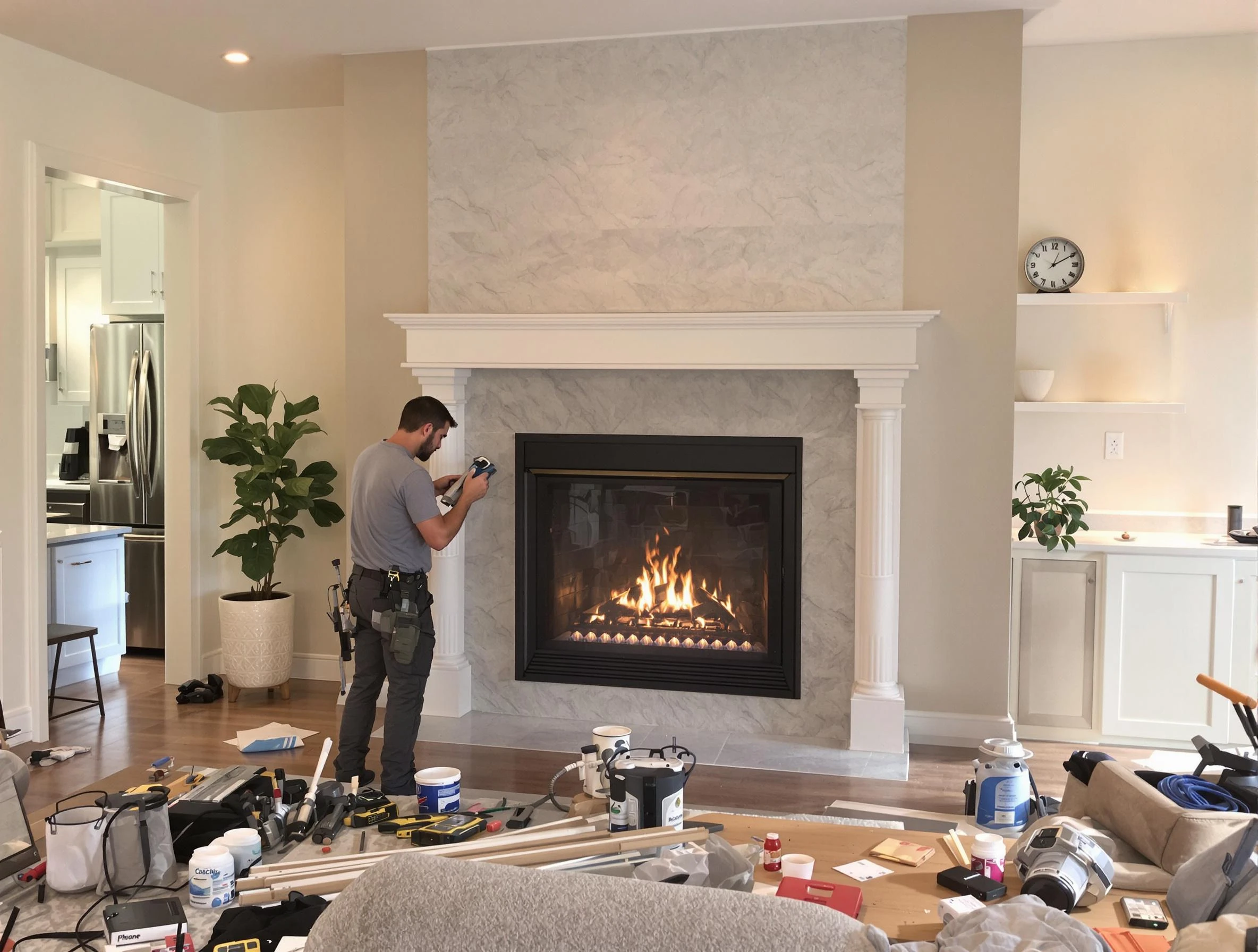 Newly installed fireplace by Morgan Chimney Sweep in Morgan, UT